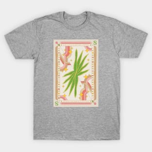 Sansevieria Trifasciata Snake Plant Illustration with Playing Card Design for Plant Mom Plant Daddy T-Shirt